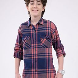 Monte Carlo Boys Slim Fit Tartan Checks Checked Casual Shirt-picture-34
