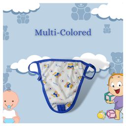 Little Boo Cloth Nappy Reusable washable Diapers String Tie Up Newborn Teddy Print - Set Of10 image 3