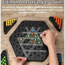 Urbane Chic Triggle Game, Chain Triangle Chess Game, Triggle Rubber Band Game, Triangle Chain Chess Game Set, Triangle Chess Interactive Game for Toddlers-Multicolor image 3