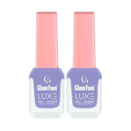 GlamFam Luxe Set Of 2 Glossy Finish Nail Lacquer - 12 ml Each - Dove Grey - 33-33