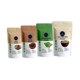 VEDICINE Set Of 4 Multani Mitti Amla Reetha Bhirngraj Powder For Hair Care - 100 g-8