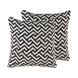 Dolce Casa White & Black Set of 2 Geometric Square Cushion Covers-12