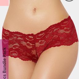 LoveAasan Women Pack of 2 Maroon & Pink Lace Hipster Panty-picture-47