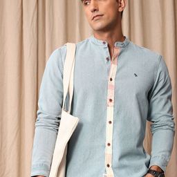 Mr Bowerbird Pure Cotton Tailored Fit Denim Casual Shirt-image-59