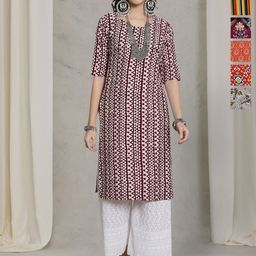 7Threads Selection Of 6 Geometric Printed Round Neck Straight Kurtas-image-20