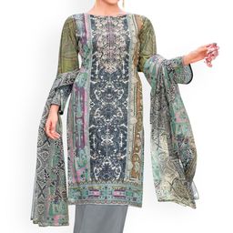 DRAVINAM Trends Floral Embroidered Thread Work Pure Cotton Unstitched Dress Material-picture-21