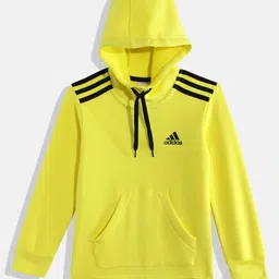 ADIDAS Boys 3 Striped FLC TT Hooded Sweatshirt-picture-16