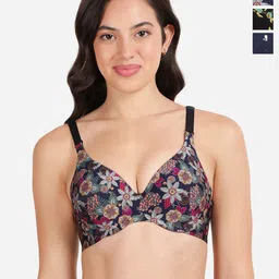 shyaway Pack Of 3 Printed Medium Coverage Lightly Padded T-shirt Bra- All Day Comfort-image-80