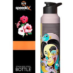 Speedex Multicoloured & Multicoloured Single Stainless Steel Printed Single Wall Vacuum Water Bottle-image-17