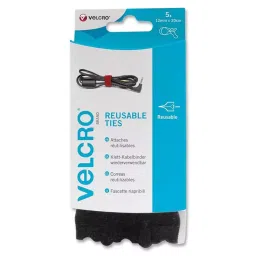 VELCRO Cable Tie, 12Mm X 0.2M, Black, Pk5, VEL-EC60388 (Pack of 6)-picture-19