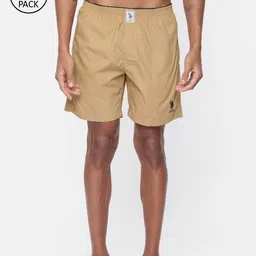 U.S. Polo Assn. Men Pack of 2 Khaki Solid Boxers-picture-22
