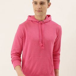 ARISE Men Pink Solid Hooded Sweatshirt-image-93