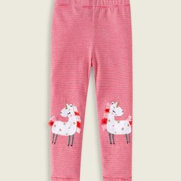 INCLUD Girls Striped Unicorn Appliqued Leggings-image-40