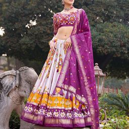 Aika Printed Ready To Wear Lehenga & Unstitched Blouse With Dupatta-picture-4
