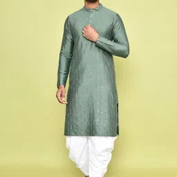 Arihant Rai Sinha Men Ethnic Motifs Embroidered Regular Mirror Work Kurta with Patiala-picture-11