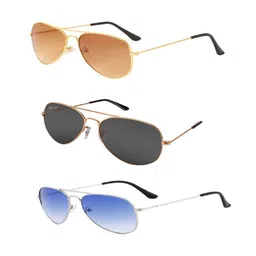 REDEX Unisex Set Of 3 Aviator Sunglasses-6