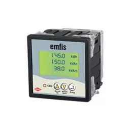 HPL Multi Function Meter Three Line LCD Display Three Phase Flush Mounted 96x96 sq. mm, Emfis-204-12