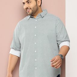 Sztori Men Classic Plus Size Printed Pure Cotton Casual Shirt-image-14