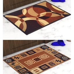 Athom Living Premium Anti Skid Doormat Pack of 2 - Brown & Maroon-image-81