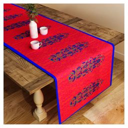 SEJ by Nisha Gupta Abstract Red Table Runner - Red-16