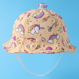 Babyhug Bucket Hat Unicorn Print - Light Yellow-picture-16