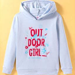 Tango Fleece Knit Full Sleeves Hooded Sweatshirt With Text Print - Light Blue-image-57