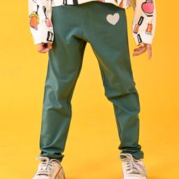 Anthrilo lycra Heart Printed Leggings - Green-image-91