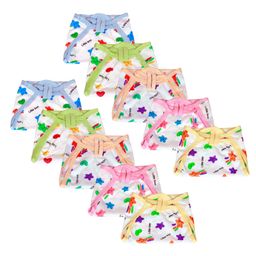 Little Boo Cloth Nappy Reusable washable Diapers String Tie Up Newborn Star Print - Set Of 10-9