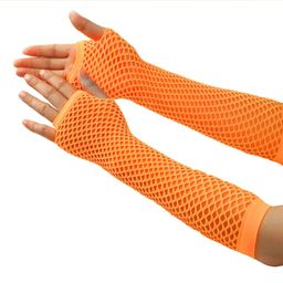 Tipy Tipy Tap Knitted Solid Fingerless Gloves - Orange-image-44