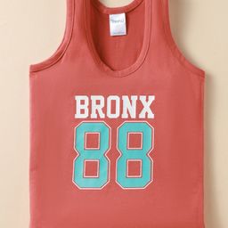 Taeko Single Jersey Knit Sleeveless Vests with Bronx 88 Print - Red-picture-21