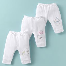 Zero Sinker Knit Full Length Leggings with Animal Print Pack of 3 - White-image-62
