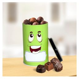 HAZEL Emoji Printed Tin Containers Green, Colorful Airtight Storage Jars for Gifting & Snacks, 490 ml-10