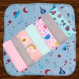 Mittenbooty 100% Cotton Hosiery Baby Wash cloths or Hankies Pack of 8 Coloured-picture-43