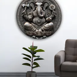 OLIVE TREE Grey Ganesha Wall Hanging-67