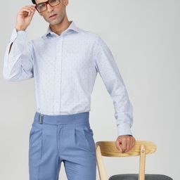 FASHION FORMAL Men Classic Fit Spread Collar Micro Ditsy Printed Cotton Formal Shirt-picture-25