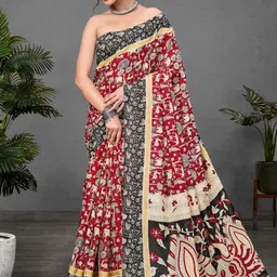 KALINI Ajrak Block Print Saree-34