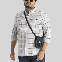 Snitch Men Relaxed Windowpane Checks Opaque Checked Casual Shirt-image-54