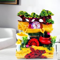 Go Hooked Polyresin Waterfall Fountain with LED Lights & Adjustable Speed Control image 3