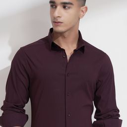 HIGHLANDER Men Comfort Fit Textured Spread Collar Cotton Casual Shirt-image-76