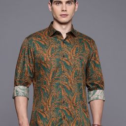 Louis Philippe Sport Slim Fit Tropical Printed Pure Cotton Casual Shirt-image-36