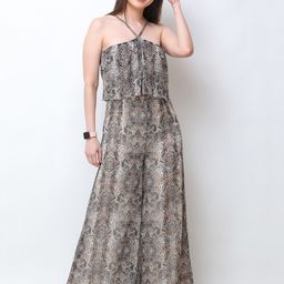 Cation Off-White & Black Printed Basic Jumpsuit-picture-10