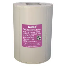 Tudko 50x50 mm 80 GSM 2 UP Self Adhesive Paper Label White-4