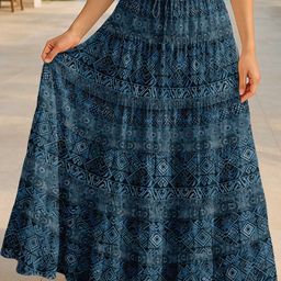 Moomaya Women Pure Cotton Tiered Maxi Summer Skirt-picture-22