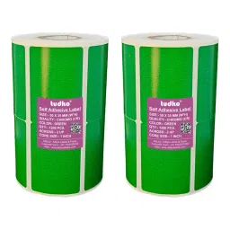 Tudko 50x35 mm 80 GSM 2 UP Self Adhesive Paper Label Green (Pack of 2 Pcs)-image-74