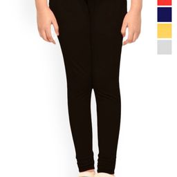 Tik Tok WEARS Girls Pack Of 5 Mid-Rise Churidar Length Leggings-image-96