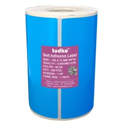 Tudko 100x75 mm 80 GSM 1 UP Self Adhesive Paper Label Blue-picture-14