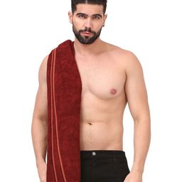 Dollar Maroon & Rust Bamboo 600 GSM Bath Towel-32