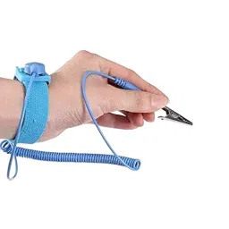 Global Statclean System Fabric Anti-Static (ESD) Wristband with Grounding Cord Blue (Pack of 2) image 3