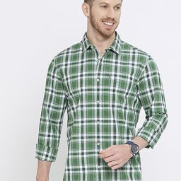 Basics Men Slim Fit Shepherd Checks Opaque Checked Casual Shirt-image-88