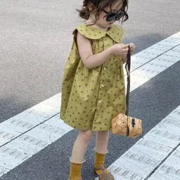 Xsole Girls Polka Dots Flutter Sleeve Fit & Flare Mini Dress-image-65